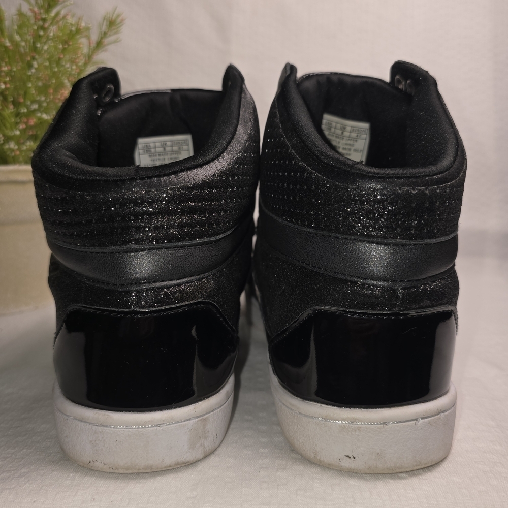 PASTRY BLACK POP TART GLITTER HIGH TOP GOTH PUNK STREETWEAR WOMENS SIZE 10 EUC - Picture 7 of 10